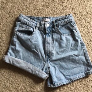 Zara High- Waisted Mom Jean Shorts